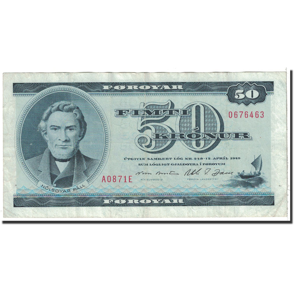 Faeroe Islands, 50 Kronur, 1987, KM:20c, EF(40-45)