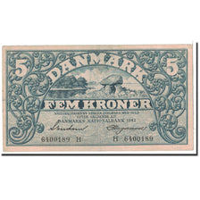 Billete, 5 Kroner, 1942, Dinamarca, KM:30g, Undated, MBC+