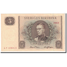 Billet, Suède, 5 Kronor, 1963, Undated, KM:50b, SPL