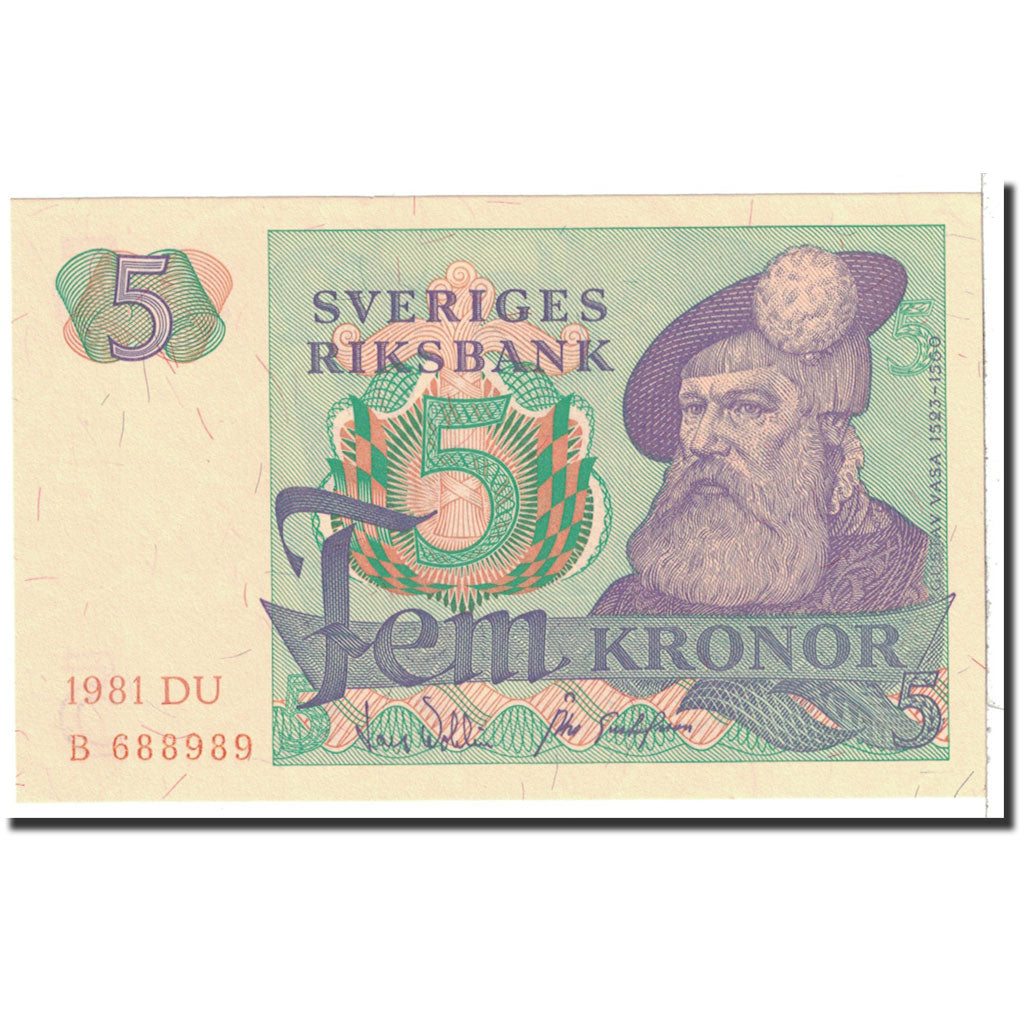 Sweden, 5 Kronor, 1977, KM:51d, UNC(65-70)