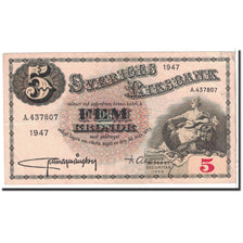Suède, 5 Kronor, 1947, KM:33ad, TTB+