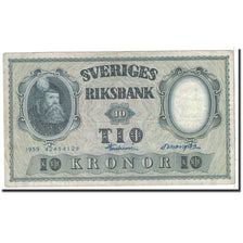 Suède, 10 Kronor, 1959, KM:43g, TTB