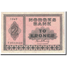 Billete, 2 Kroner, 1947, Noruega, KM:16b, Undated, SC