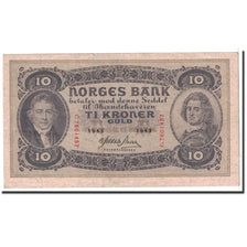 Billete, 10 Kroner, 1943, Noruega, KM:8c, Undated, EBC