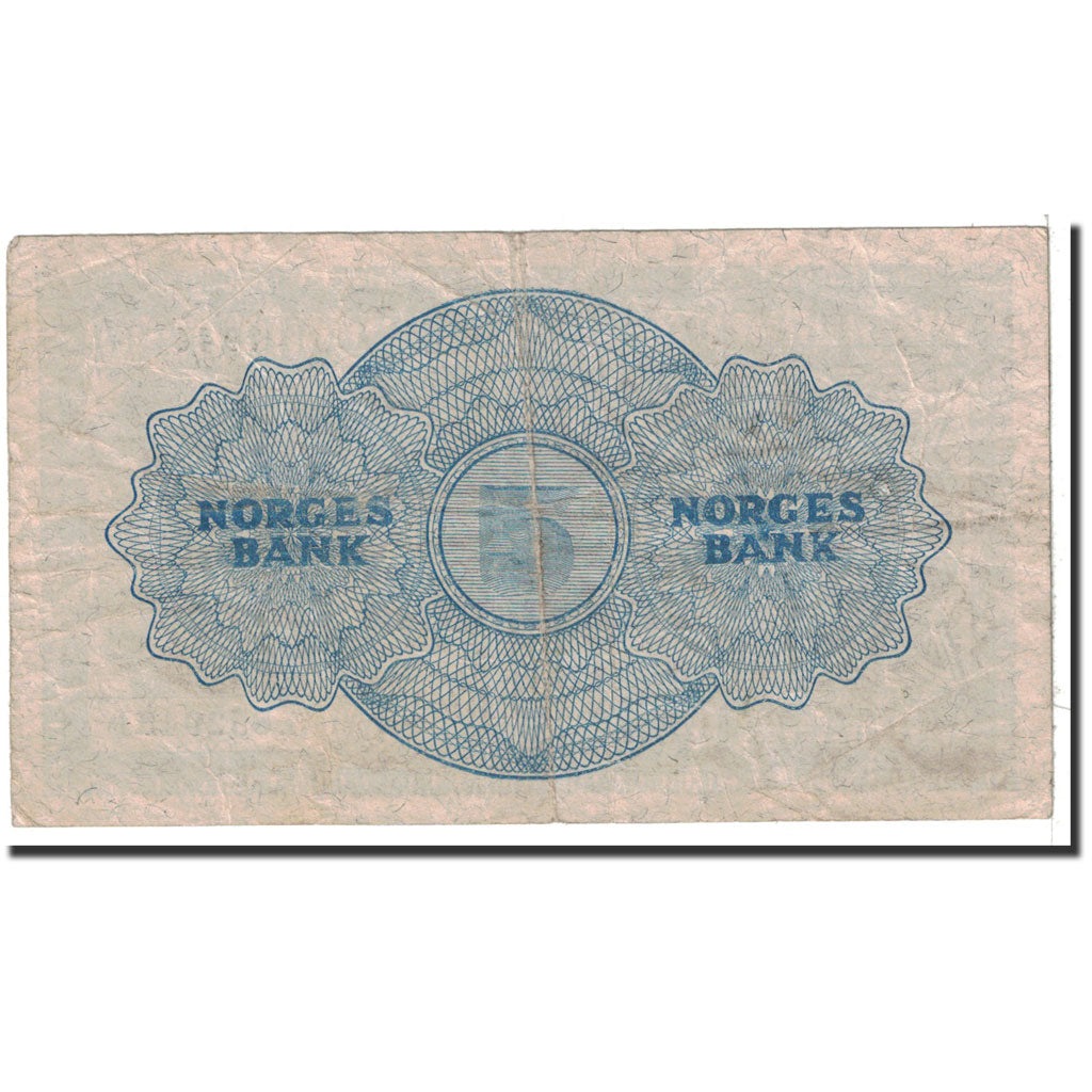 Noruega, 5 Kroner, 1946, KM:25b, MBC