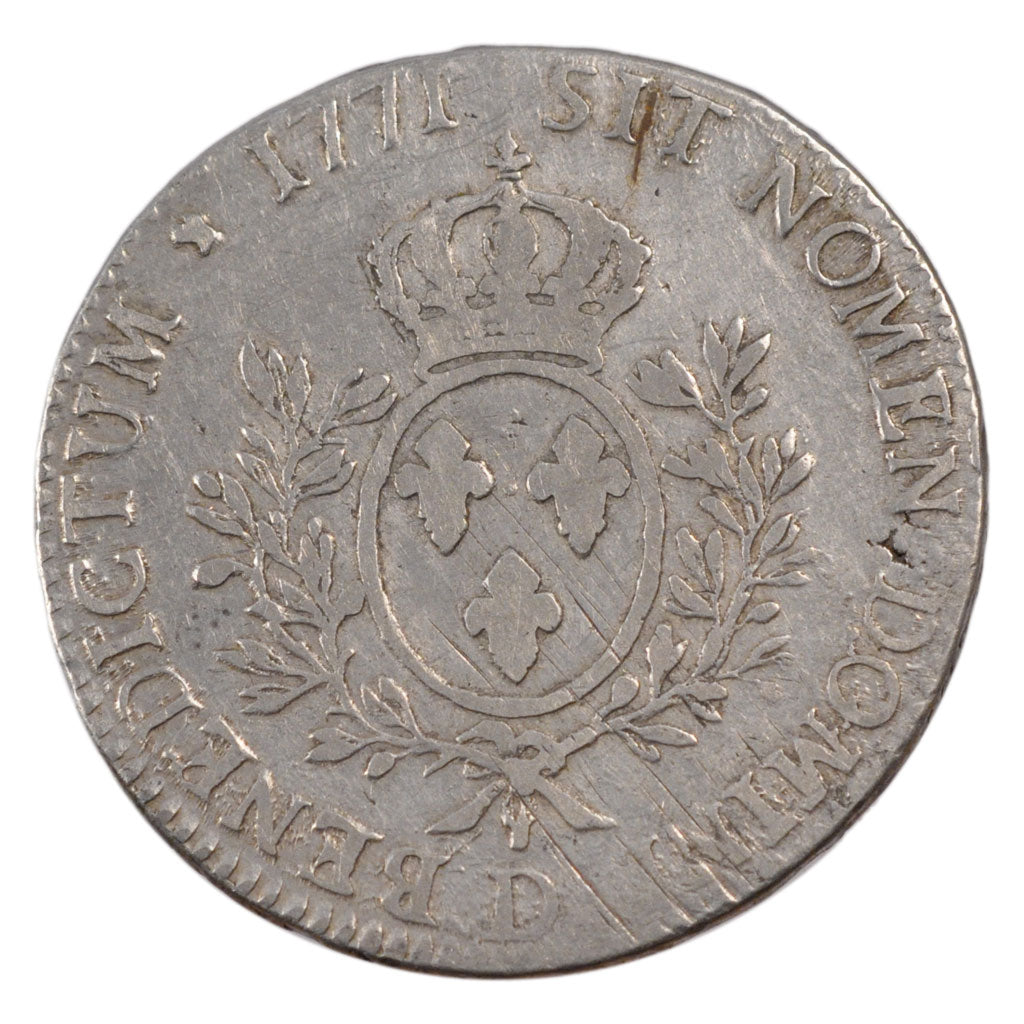FRANCE, Écu à la vieille tête, Ecu, 1771, Lyons, VF(20-25), Silver, Gadoury #323