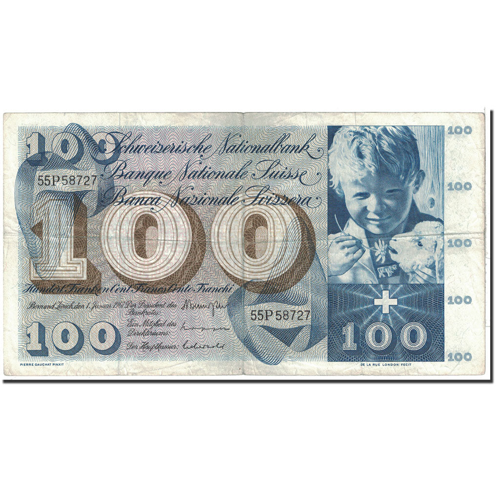 Banknote, Switzerland, 100 Franken, 1967, 1967-01-01, KM:49i, EF(40-45)