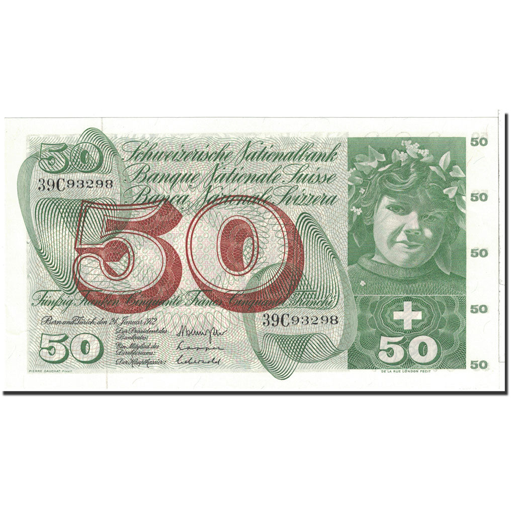 Switzerland, 50 Franken, 1972, KM:48l, 1972-01-24, UNC(60-62)