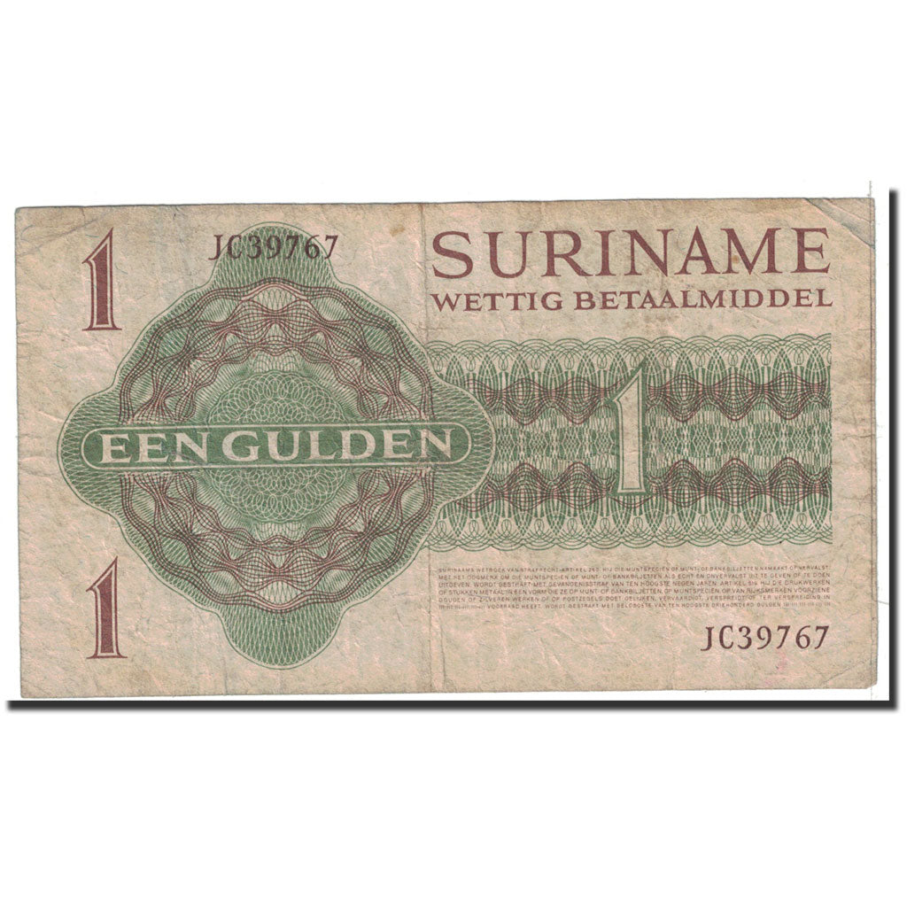 Billet, Surinam, 1 Gulden, 1974, 1974-11-01, KM:116e, TB