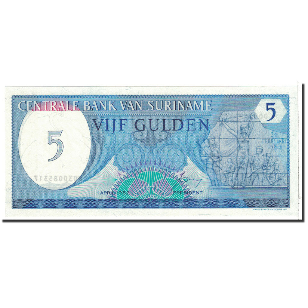 Banconote, Suriname, 5 Gulden, 1982, KM:125, 1982-04-01, FDS