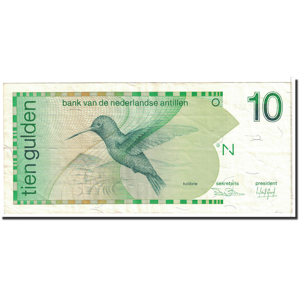 Netherlands Antilles, 10 Gulden, 1986, KM:23a, 1986-03-31, EF(40-45)