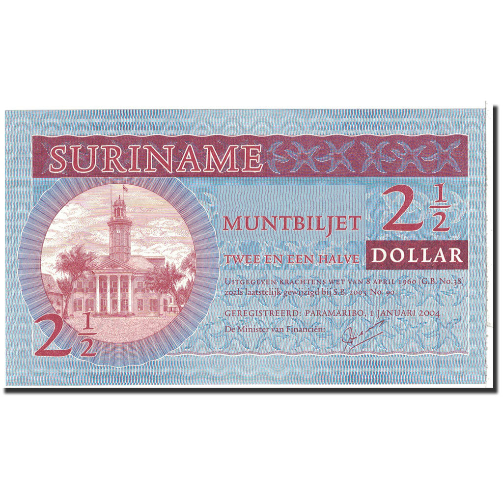 Surinam, 2 1/2 Dollars, 2004, 2004-01-01, KM:156, UNC(65-70)