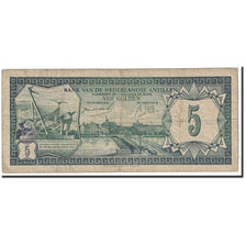 Banknot, Antyle Holenderskie, 5 Gulden, 1967, 1967-08-28, KM:8a, VF(20-25)