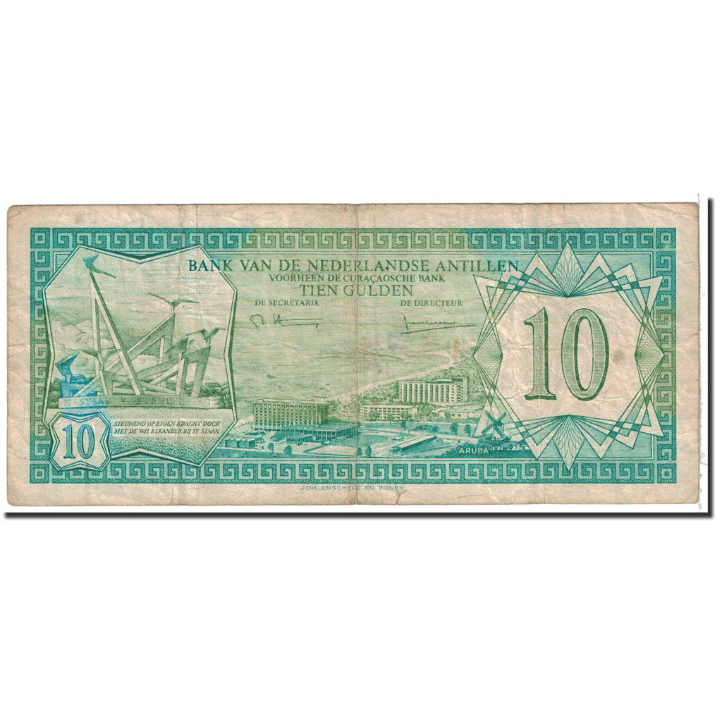 Billet, Netherlands Antilles, 10 Gulden, 1979, 1979-07-14, KM:16a, TB+
