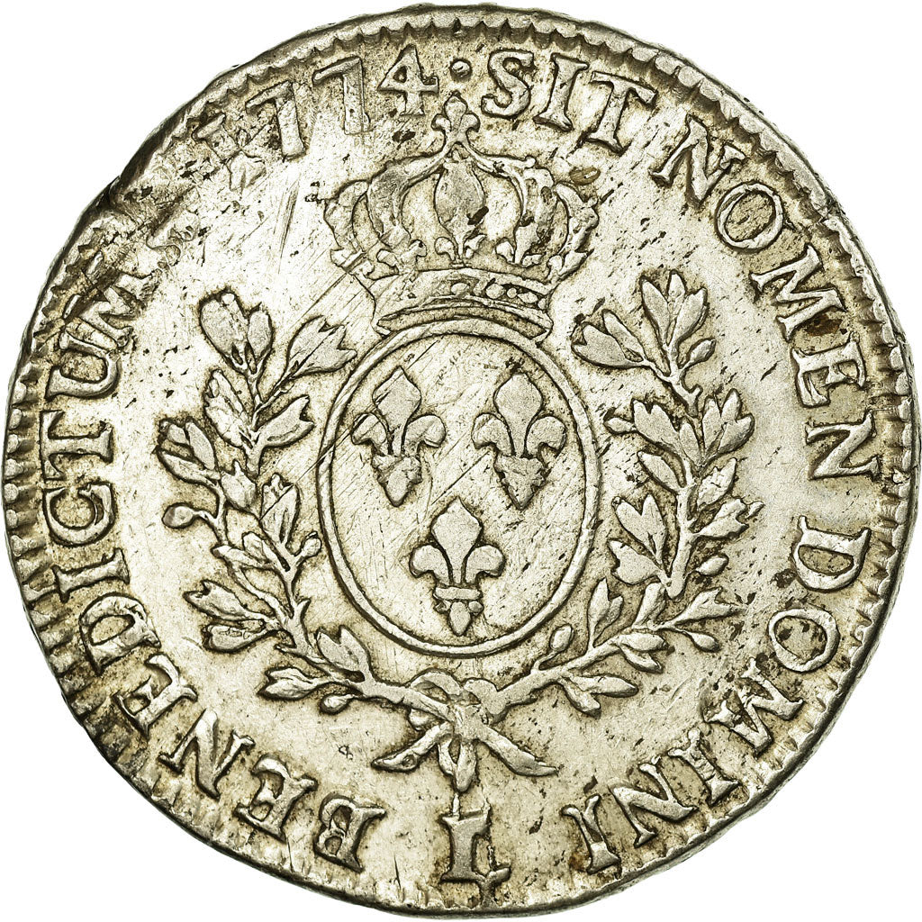 France, Louis XV, Écu à la vieille tête, 1774, Bayonne, Silver, EF(40-45)