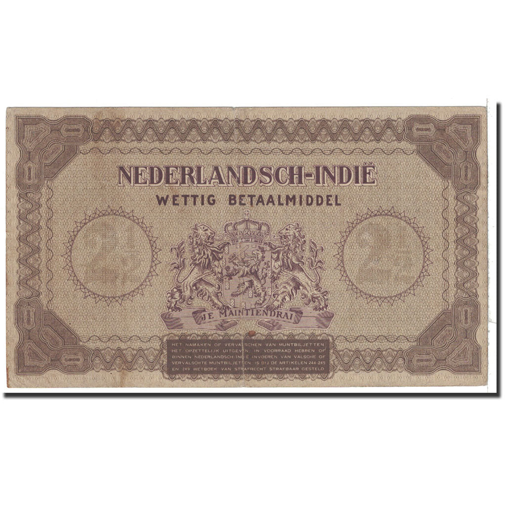 Netherlands Indies, 2 1/2 Gulden, 1940, KM:109a, 1940-06-15, AU(50-53)