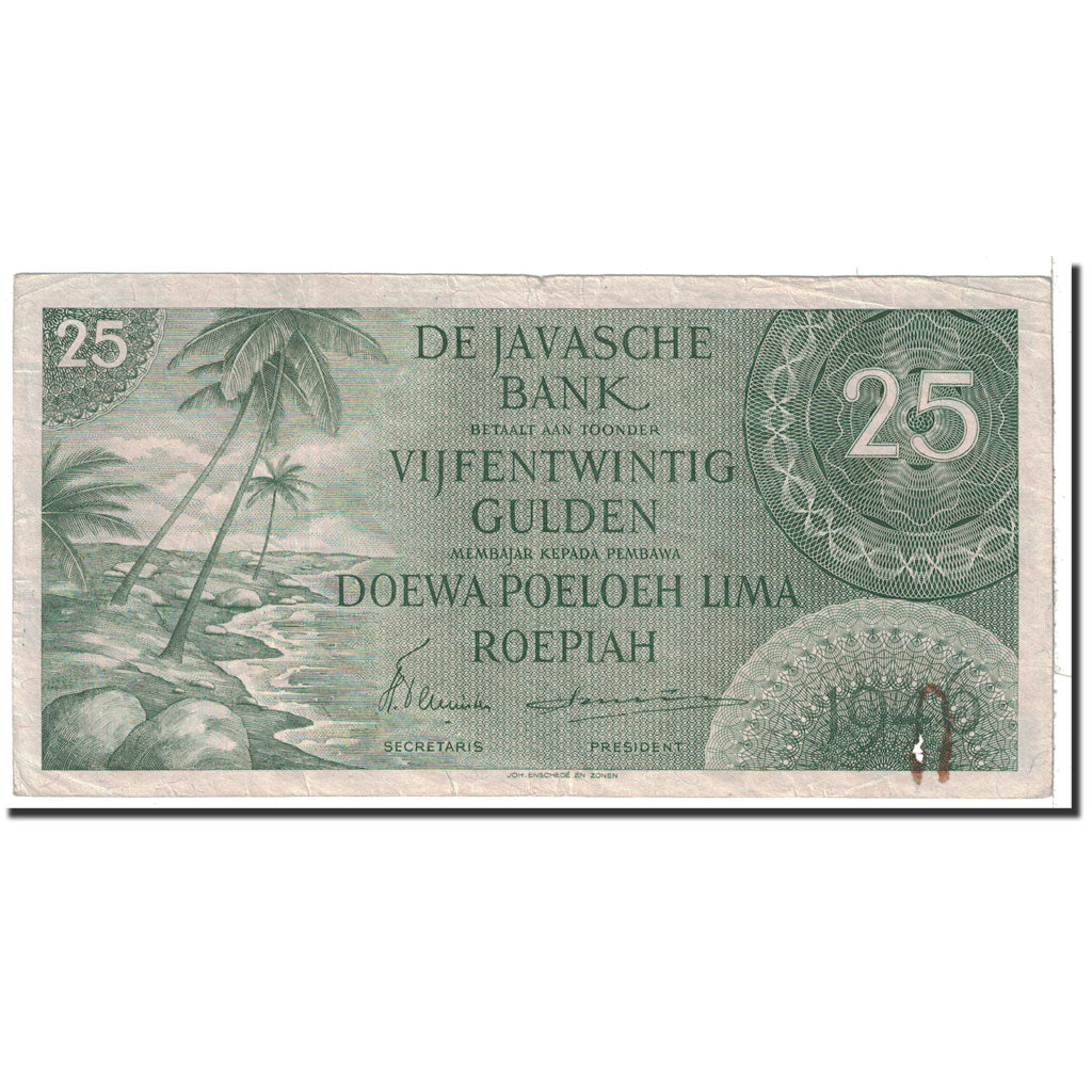 Netherlands Indies, 25 Gulden, 1946, KM:91, VF(30-35)