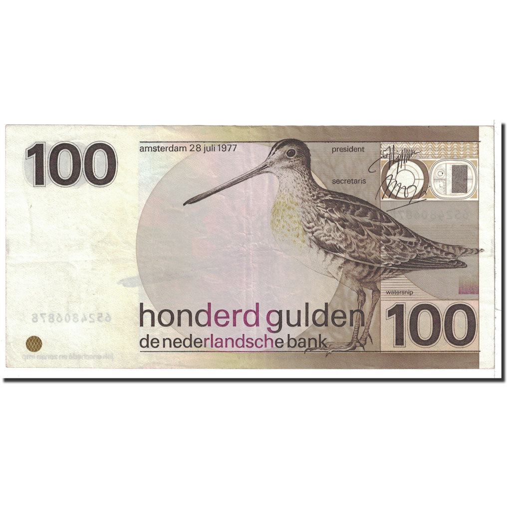 Banknote, Netherlands, 100 Gulden, 1977, 1977-07-28, KM:97a, AU(55-58)