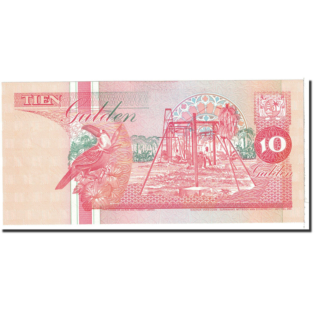 Surinam, 10 Gulden, 1991, 1991-07-09, KM:137a, UNC(65-70)