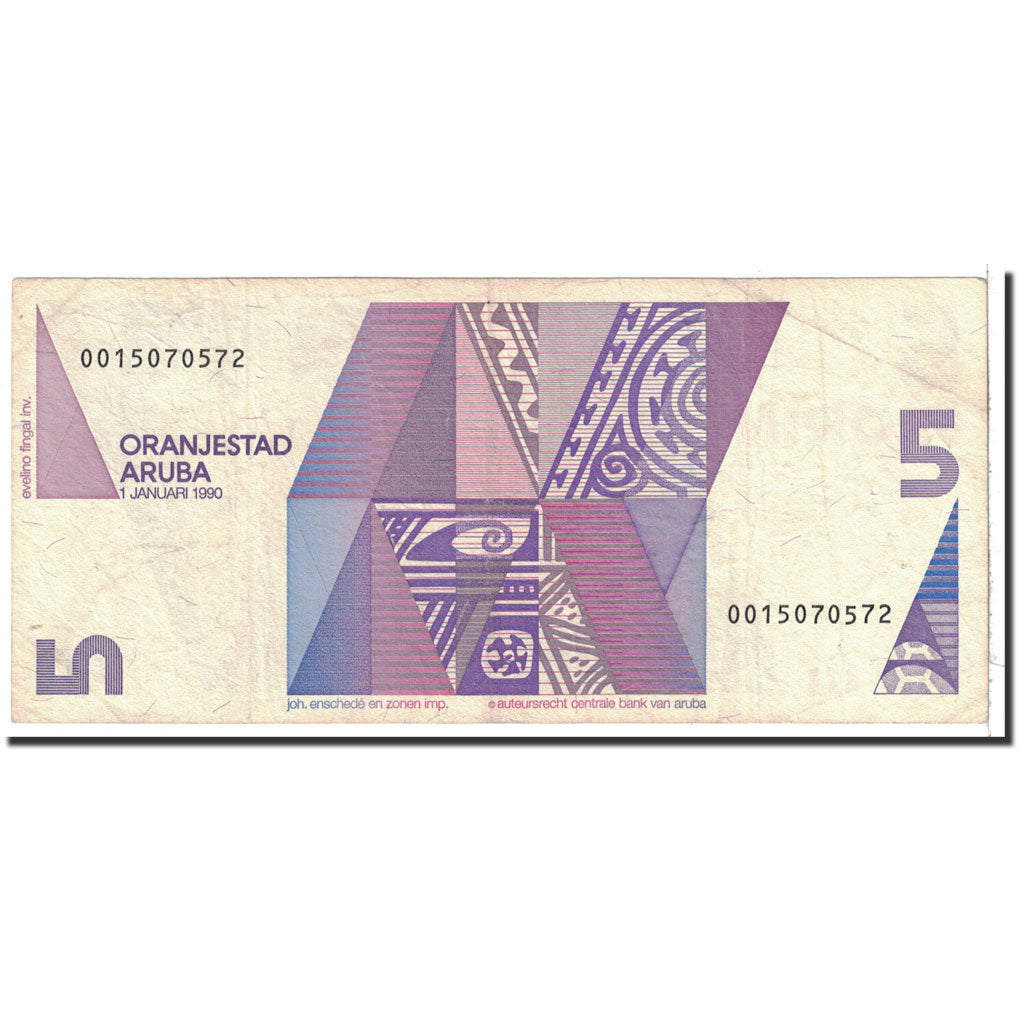 Aruba, 5 Florin, 1990, 1990-01-01, KM:6, EF(40-45)