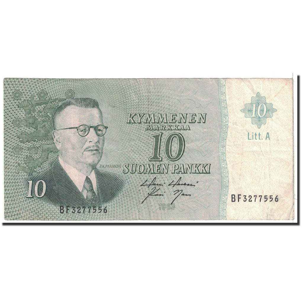Banknote, Finland, 10 Markkaa, 1963, Undated, KM:104a, EF(40-45)