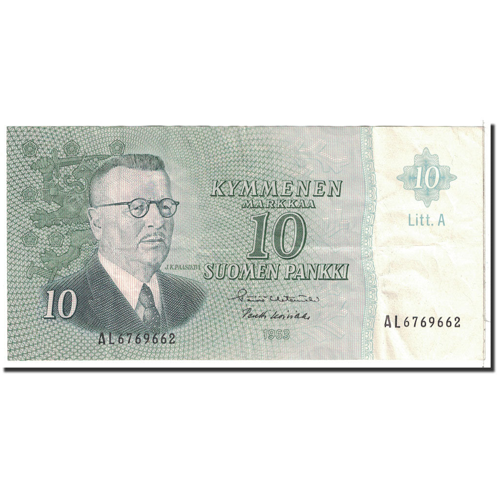 Banknote, Finland, 10 Markkaa, 1963, Undated, KM:104a, AU(50-53)