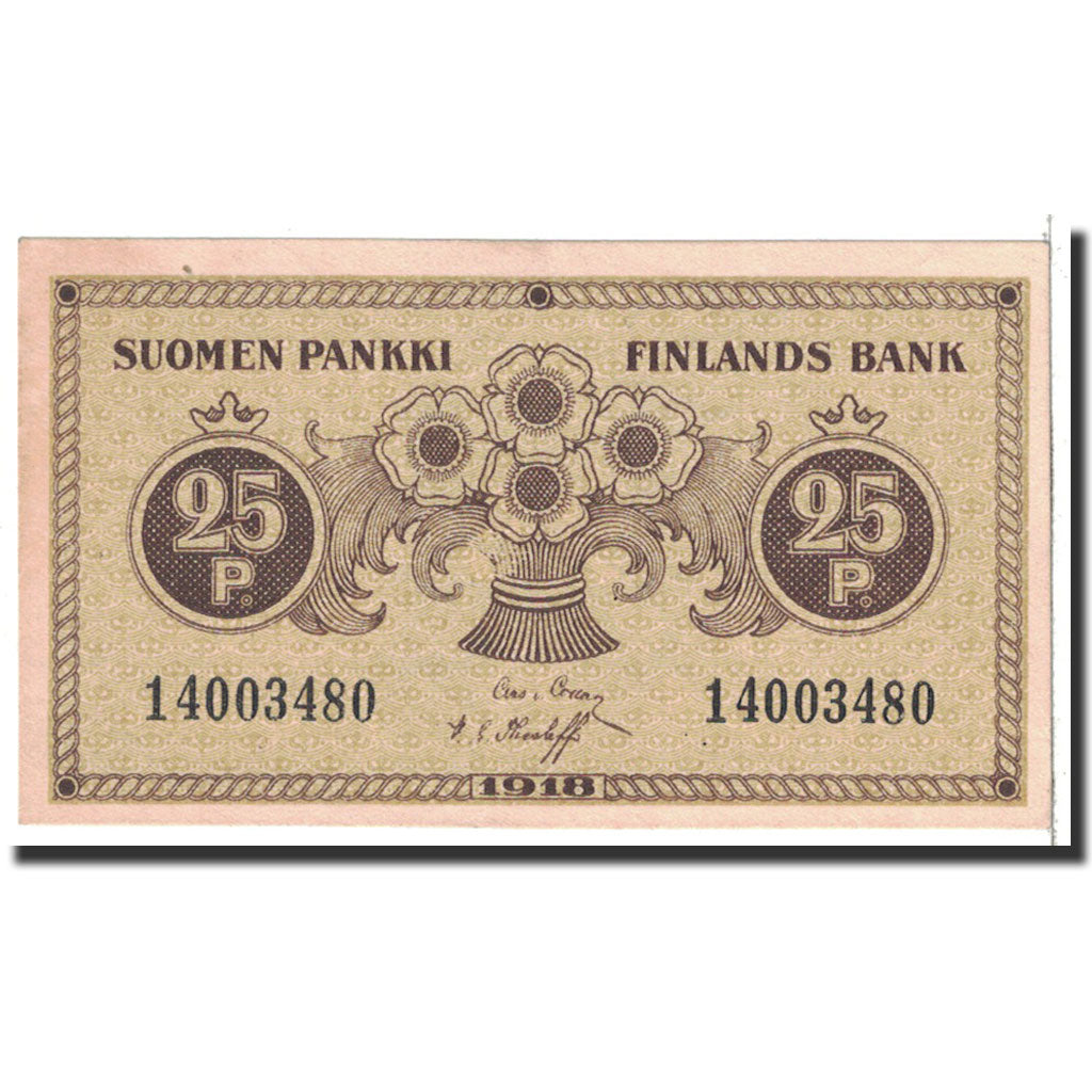Finland, 25 Penniä, 1918, KM:33, UNC(63)