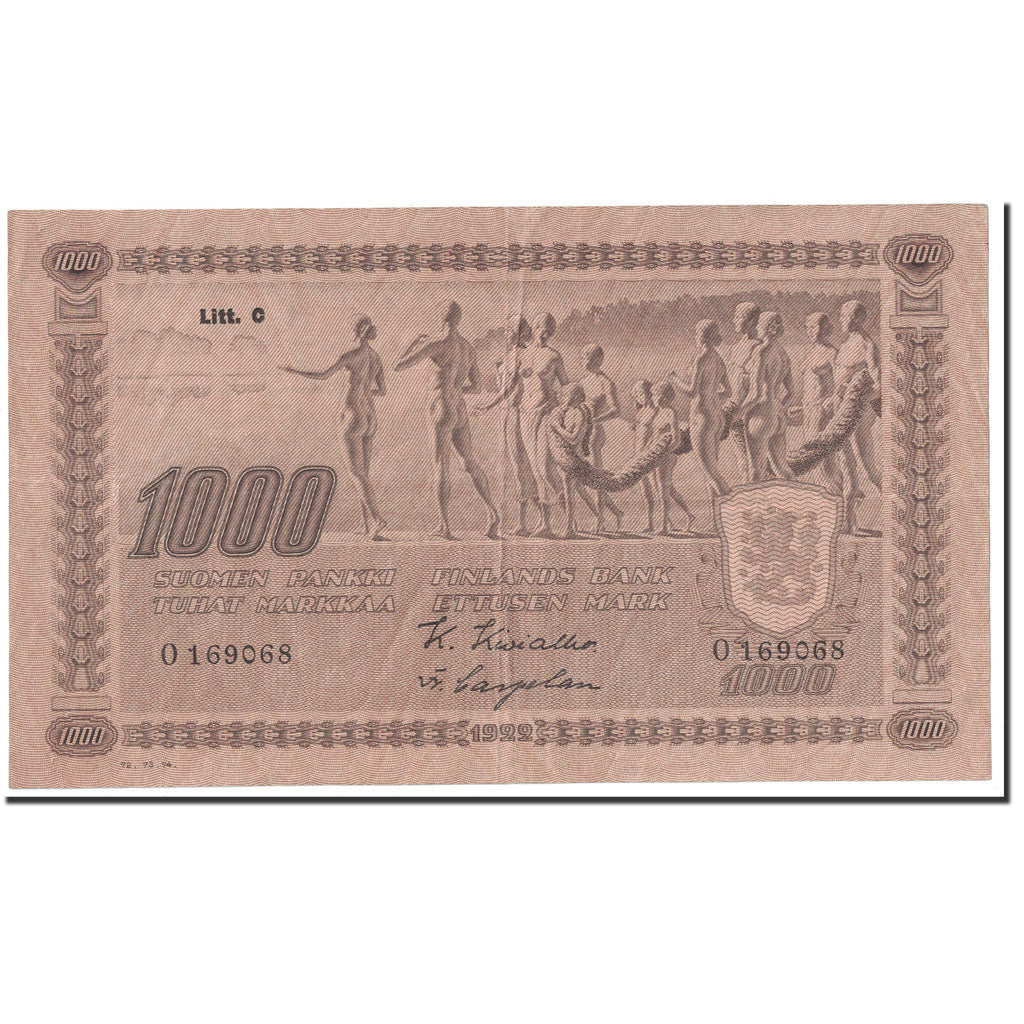 Finland, 1000 Markkaa, 1922, KM:67a, EF(40-45)