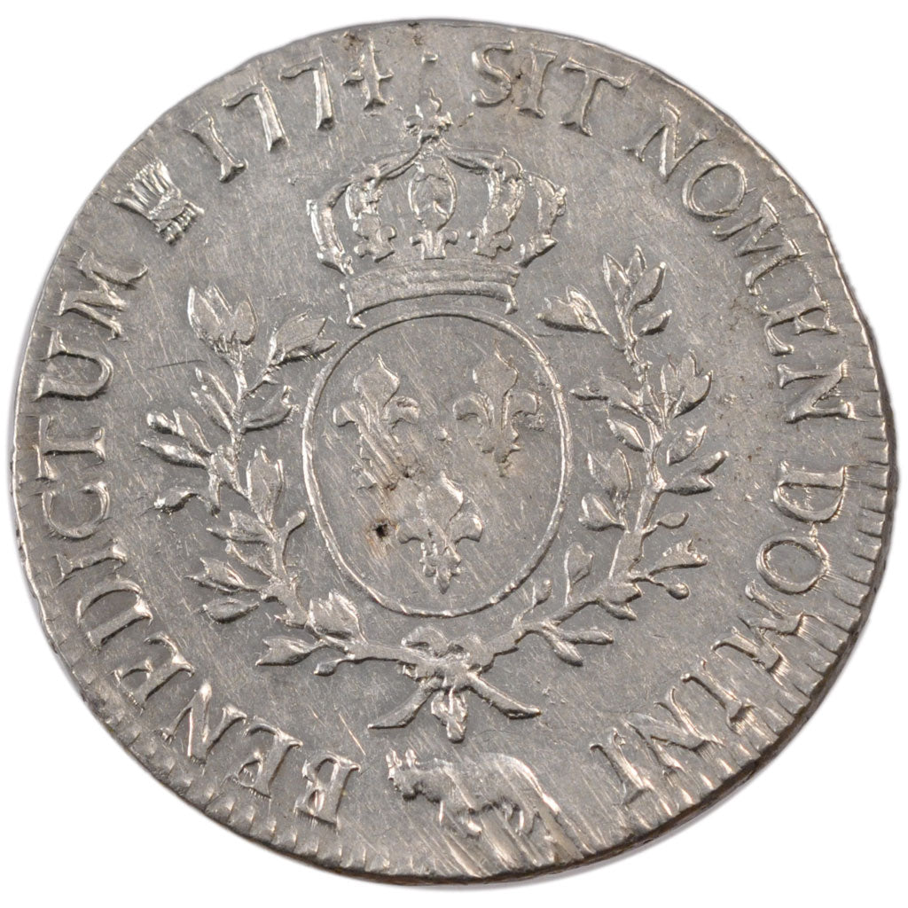 FRANCE, Écu de Béarn à la vieille tête, ECU, 1774, Pau, KM #555, AU(50-53), Silv