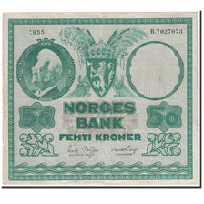Norvège, 50 Kroner, 1955, KM:32b2, TB+