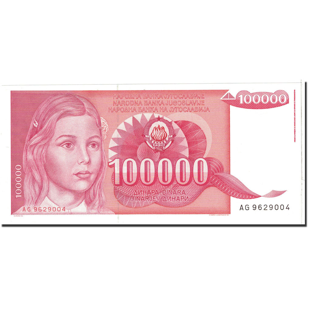 Banknote, Yugoslavia, 100,000 Dinara, 1989, 1989-05-01, KM:97, UNC(65-70)