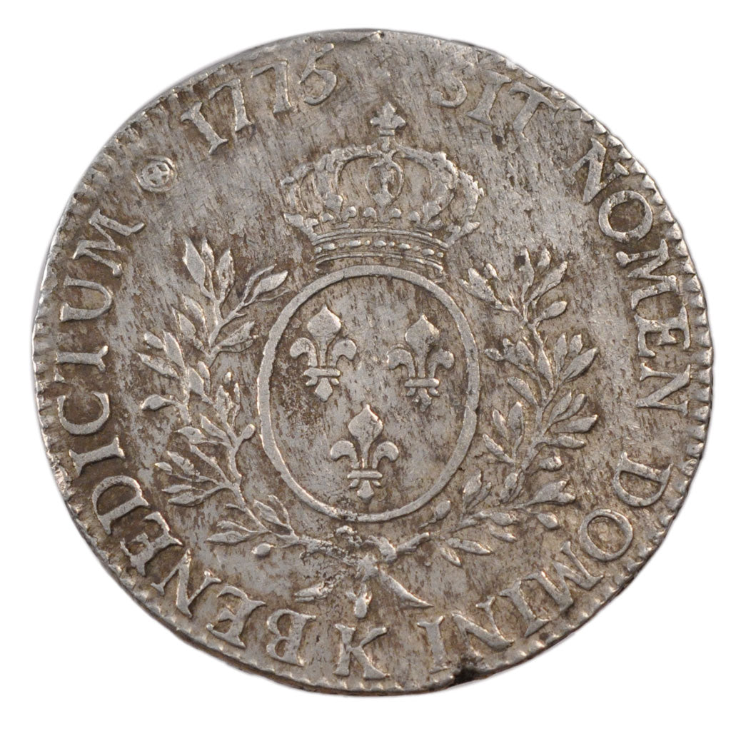 FRANCE, Écu aux branches d'olivier, ECU, 1775, Bordeaux, KM #564.8, EF(40-45), .