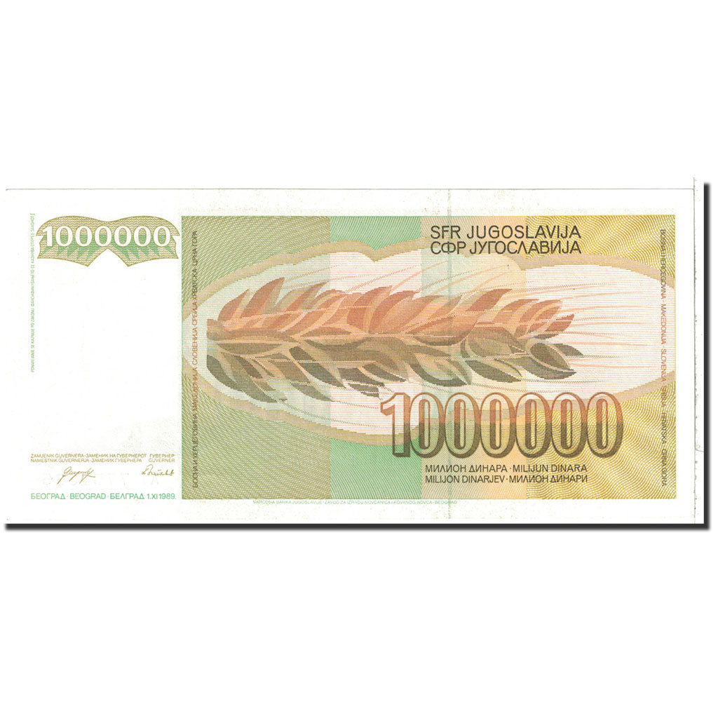Yugoslavia, 1,000,000 Dinara, 1989, 1989-11-01, KM:99, UNC(65-70)