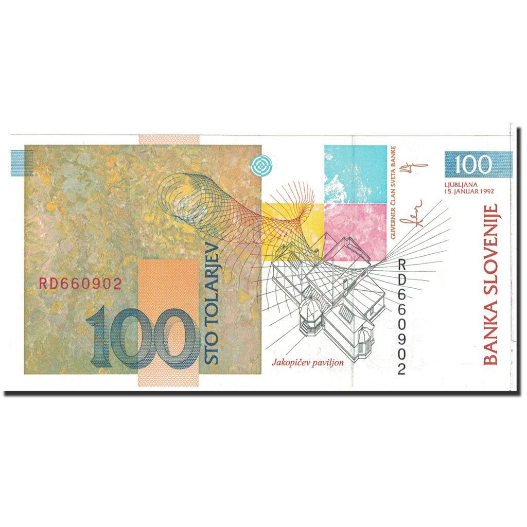Banknote, Slovenia, 100 Tolarjev, 1992, 1992-01-15, KM:14A, UNC(65-70)