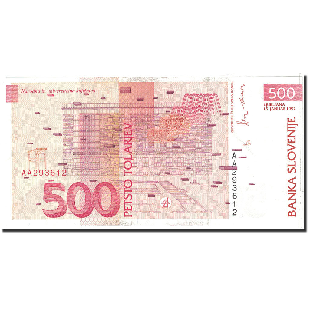 Banknote, Slovenia, 500 Tolarjev, 1992, 1992-01-15, KM:16a, UNC(64)