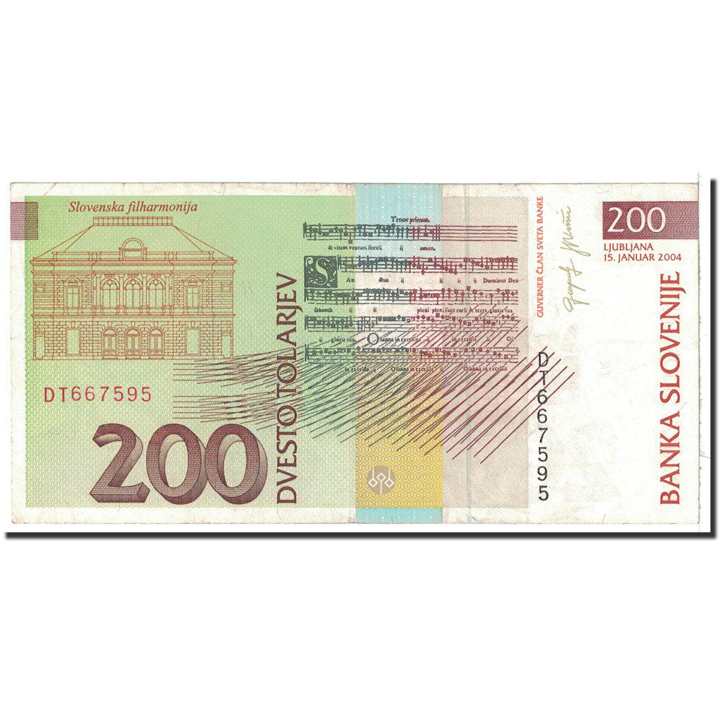 Banknote, Slovenia, 200 Tolarjev, 2004, 2004-01-15, KM:15d, AU(55-58)