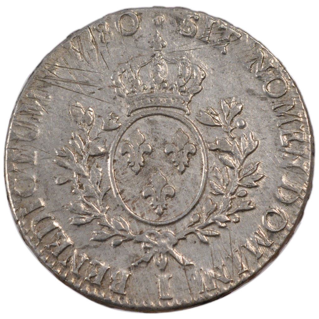 FRANCE, Écu aux branches d'olivier, ECU, 1780, Limoges, KM #564.7, EF(40-45), ..