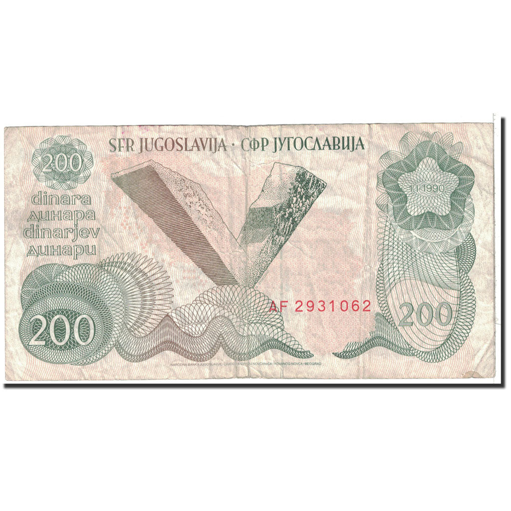 Banknote, Yugoslavia, 200 Dinara, 1990, 1990-01-01, KM:102a, VF(20-25)