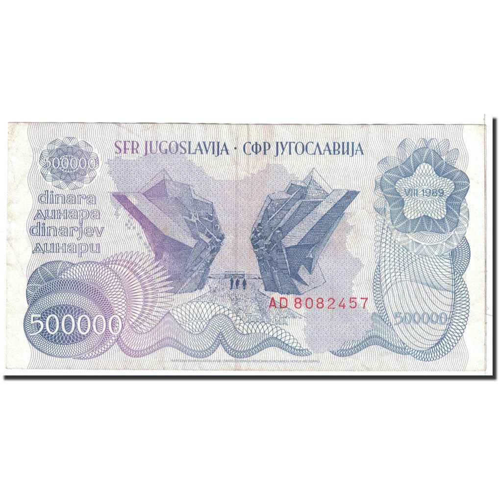 Yougoslavie, 500,000 Dinara, 1989, KM:98a, 08-1989, TTB