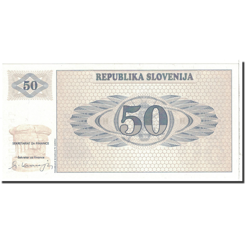 Banknote, Slovenia, 50 (Tolarjev), 1990, Undated, KM:5a, UNC(65-70)