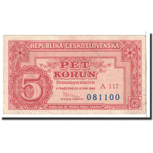 Geldschein, Tschechoslowakei, 5 Korun, 1949, Undated, KM:68a, SS