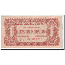 Banknote, Czechoslovakia, 1 Koruna, 1944, Undated, KM:45a, AU(50-53)