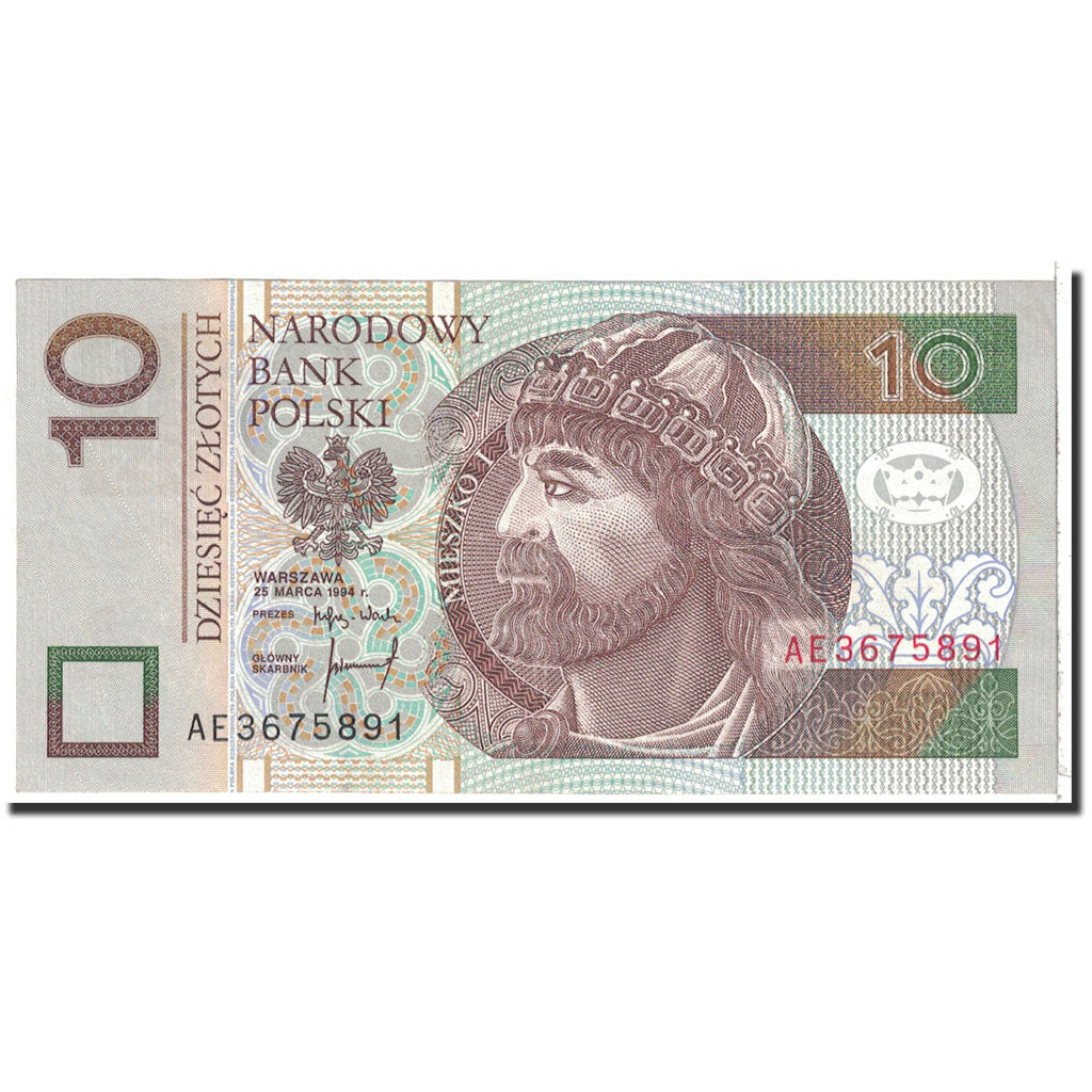 Billet, Pologne, 10 Zlotych, 1994, 1994-03-25, KM:173a, NEUF