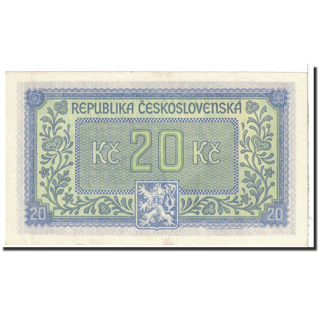 Banknote, Czechoslovakia, 20 Korun, 1945, Undated, KM:61a, UNC(63)
