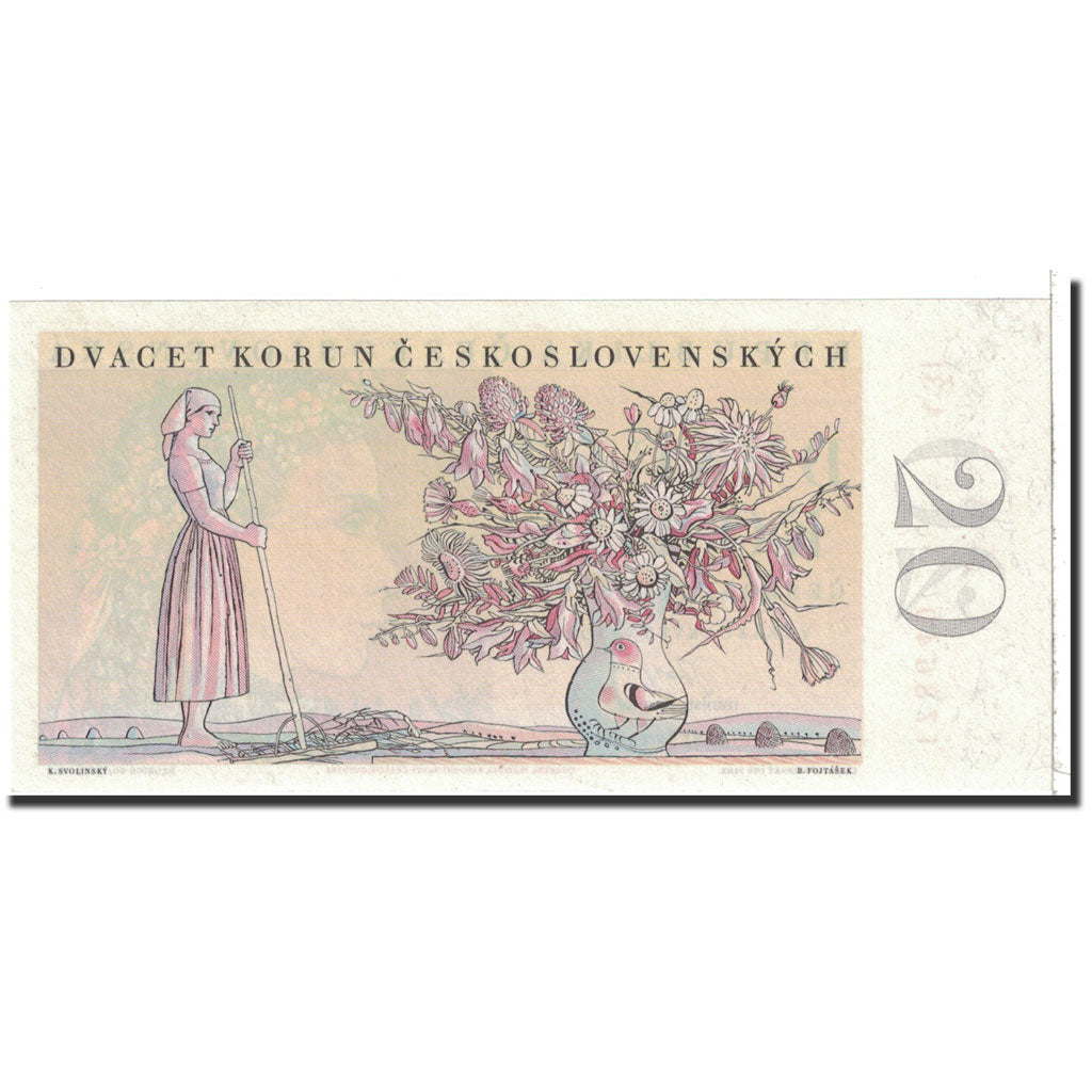 Banconote, Cecoslovacchia, 20 Korun, 1949, KM:70a, 1949-05-01, FDS