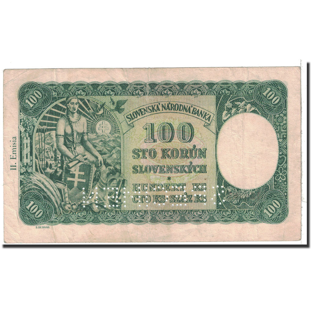 Banknote, Czechoslovakia, 100 Korun, 1940, 1940-10-07, KM:52s, EF(40-45)