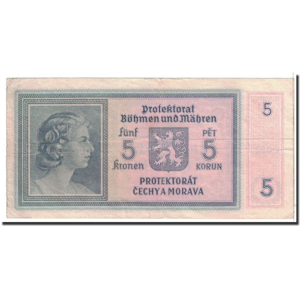 Bohemia and Moravia, 5 Korun, 1940, KM:4a, EF(40-45)