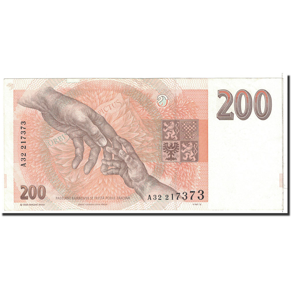 Czech Republic, 200 Korun, 1993, KM:6a, AU(50-53)