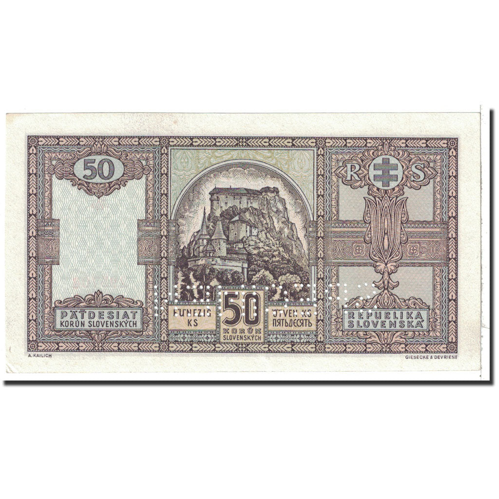 Slovakia, 50 Korun, 1940, KM:9s, 1940-10-15, UNC(64)