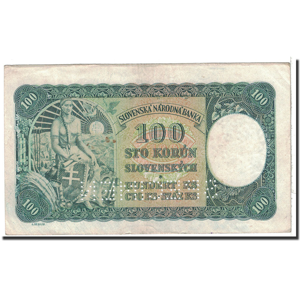 Slovakia, 100 Korun, 1940, KM:11s, 1940-10-07, AU(50-53)
